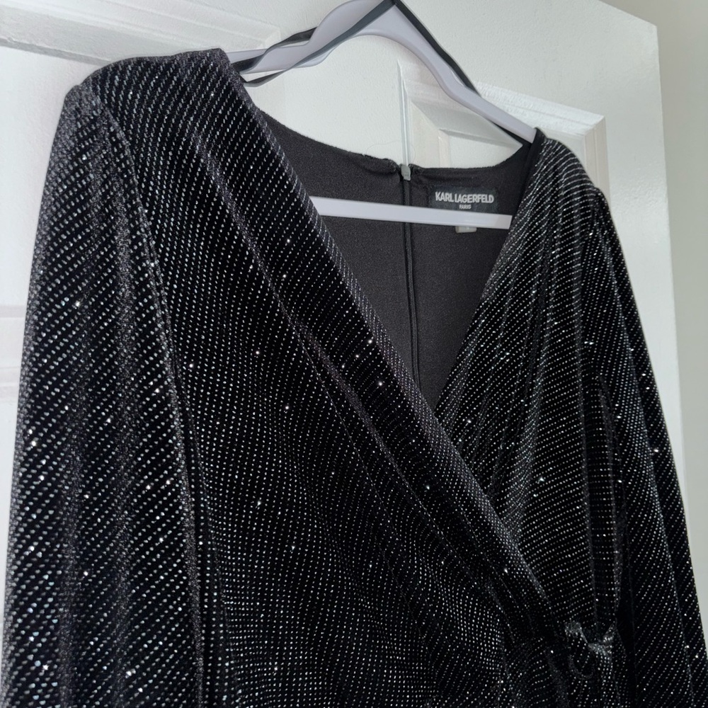 Karl Lagerfeld Black Wrap Dress - Picture 2 of 5